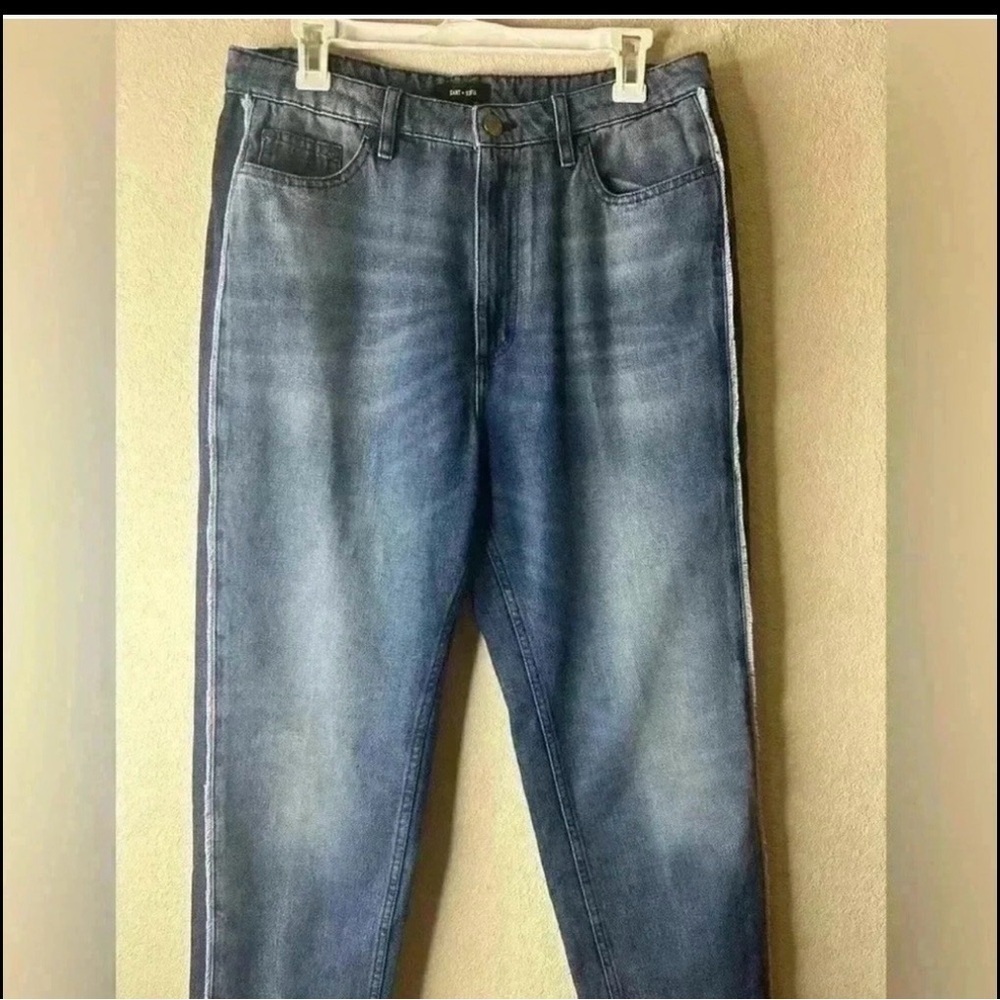 Saint + Sofia hayley side panel jean-mid blue jeans size 32 14 US - Picture 3 of 6